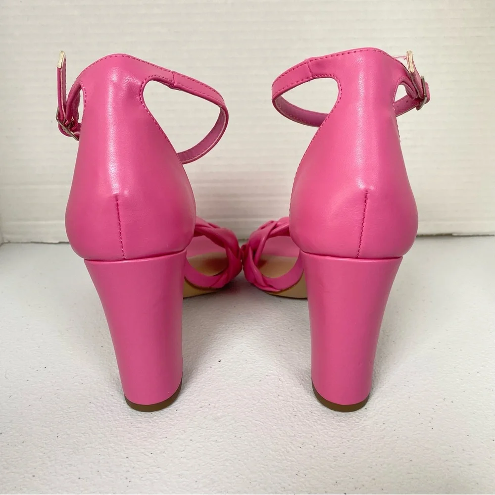 Madden Girl Barbi Sandals Women’s 6.5M Fuchsia Pink Block Heel Open Toe NWOT - Picture 2 of 8